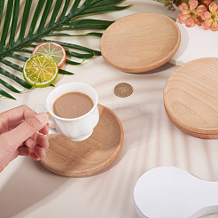 4 tapis de tasse en bois.&nbsp;AJEW-MB0001-18B