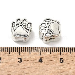 Tibetischen Stil Zinklegierung Hundetatze druckt European Beads&nbsp;X-MPDL-R038-008AS-RS