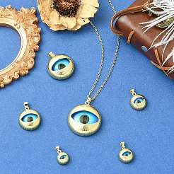 6 pendentif en résine et laiton&nbsp;KK-CJ0014-19