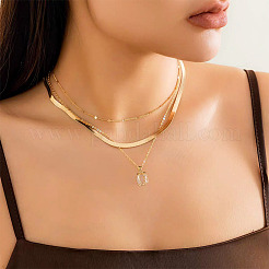 4 breloque pour coffret cadeau en quartz rose naturel et cristal de quartz&nbsp;G-TA0001-98