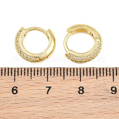 Pendientes de aro de circonio cúbico de micro pave de latón&nbsp;KK-CBAD104-04G-C