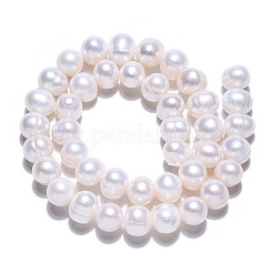 Fili di perle di perle d'acqua dolce coltivate naturali&nbsp;PEAR-S001-9-10mm-3