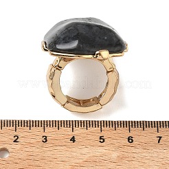 Anillos de labradorita natural y aleación para mujer&nbsp;RJEW-G375-01G-05