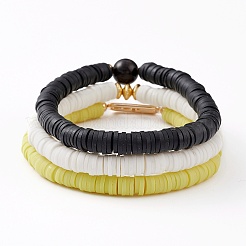Set di braccialetti elasticizzati con perline heishi in argilla polimerica 3 pz 3 stili&nbsp;BJEW-JB05921