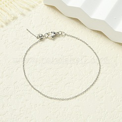 Cable de latón cadenas pulseras para mujer&nbsp;BJEW-G735-09P