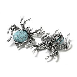 Spilla a forma di ragno con strass jet e pavé in lega di articoli a duplice uso&nbsp;JEWB-C026-07D-AS