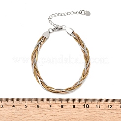Bracciale a spina di pesce intrecciata in acciaio inossidabile 304 per donna&nbsp;BJEW-K240-08A-M