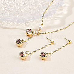 Charms in ottone con micro pavé di cioccolato cubic zirconia&nbsp;KK-BC0009-05