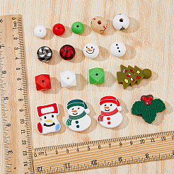 43 Stück Silikonperlen und Holzperlen in 17 Stilen mit Weihnachtsmotiven&nbsp;SIL-HY0001-24