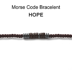 Set di braccialetti elastici codice morse speranza&nbsp;BJEW-JB07352-05