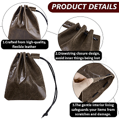 Sac de rangement en cuir de vache pour bijoux et cosmétiques&nbsp;ABAG-BBC0001-34A