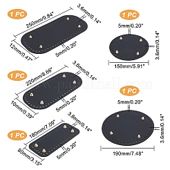 5 pièce de 5 styles de sacs plats et ronds en cuir PU pour tricot et crochet&nbsp;DIY-PH0009-52