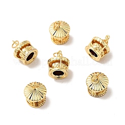 Placage de crémaillère en laiton micro pavé pendentifs en zircone cubique claire&nbsp;KK-H431-01G