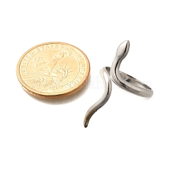 Bagues ouvertes en acier inoxydable 304 avec motif serpent pour femmes&nbsp;RJEW-M046-02P