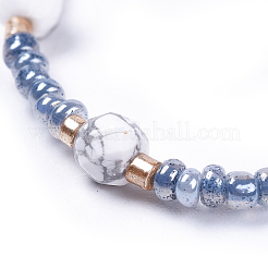 Bracciali con perline intrecciati con filo di nylon regolabile&nbsp;BJEW-JB04376-04