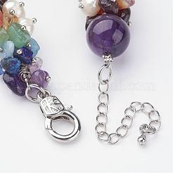 Edelstein Perlen Chakra Armbänder&nbsp;BJEW-JB02568