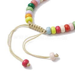 Braccialetti colorati con perline intrecciate in acrilico con rondelle&nbsp;BJEW-JB10339-01