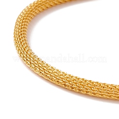 Pulsera deslizante con dije de mano de Fátima y ojo malvado de acero inoxidable 304 con revestimiento al vacío de PVD y cadena de malla redonda para mujer&nbsp;BJEW-C013-01G