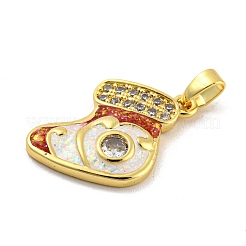 Ciondoli natalizi in ottone con micro pavé di zirconi&nbsp;KK-H468-02D-01G