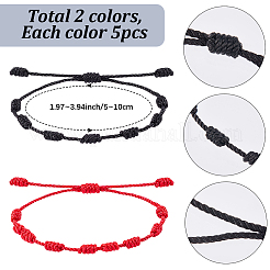 10 bracciale intrecciato in nylon e poliestere di 2 colori per donna e uomo&nbsp;BJEW-SC0001-81