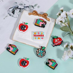 10 Stück 5 Stile Lehrertags-Silikon-Fokalperlen&nbsp;SIL-SZ0001-70