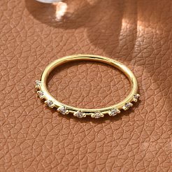 Messing Micro Pave klare Zirkonia Fingerringe&nbsp;RJEW-C120-19G