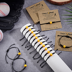 60 Stück Baseball-Armbänder aus geflochtenen Acrylperlen&nbsp;BJEW-WA0001-05