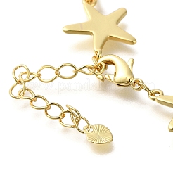 Gestellplattierte Messing-Gliederarmbänder&nbsp;BJEW-P336-10G
