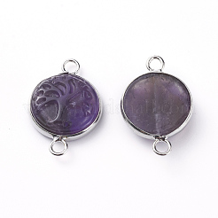 Natürliche Amethyst verbindet Steckverbinder&nbsp;G-G807-F01