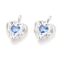 925 Herzanhänger aus Sterlingsilber mit Pavé-Fassung und kornblumenblauen Zirkonia&nbsp;STER-N016-119S