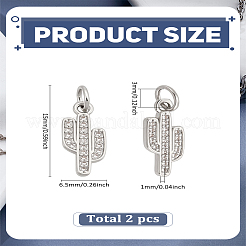 2 breloques en laiton micro pavé de zircone cubique&nbsp;ZIRC-LP0001-64P