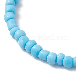 4 braccialetti elastici con perline di vetro per donna&nbsp;BJEW-JB11504