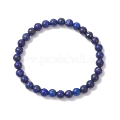 Pulseras elásticas con cuentas de lapislázuli teñidas de forma natural para hombres y mujeres.&nbsp;BJEW-JB12233