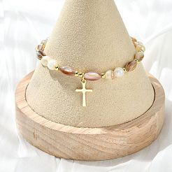 3 Stück 3 verschiedene Kreuz-Charm-Armbänder aus Edelstahl 201&nbsp;BJEW-JB14028