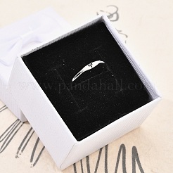 925 anello regolabile in argento sterling rodiato&nbsp;RJEW-S397-01P-01