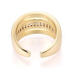 Messing Micro Pave klare Zirkonia Manschette offene Ringe&nbsp;KK-T079-63G