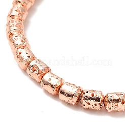 Fili di perle di roccia lavica naturale elettrodeposta&nbsp;G-G984-04RG