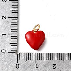 Messing rote Emaille Charms&nbsp;KK-Z102-23G-05