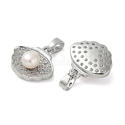 Pendentifs avec zircon cubiques à micro-pavés en laiton&nbsp;KK-U045-19P
