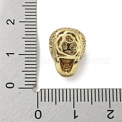 Perline in zirconi neri con micro pavè di ottone&nbsp;ZIRC-P119-22G