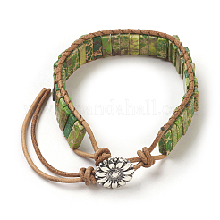Bracciali con perline di diaspro imperiale / sedimenti marini naturali regalite / imperiali&nbsp;BJEW-E351-03B