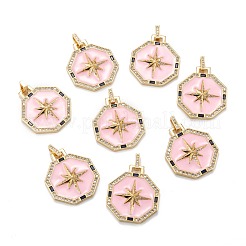 Pendenti in zirconi cubici trasparenti in micro pavè di ottone&nbsp;ZIRC-A020-15G