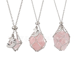 3 pièce 3 styles 304 pochette vide en acier inoxydable pour macramé pendentif étoile lune chaîne de câble collier fabrication&nbsp;NJEW-JN05281