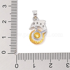 Porte micro ouvrent pendentifs zircone cubique en laiton de placage&nbsp;ZIRC-I066-01P-01