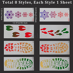 8 pochoir de Noël en plastique creux&nbsp;DIY-GF0009-93
