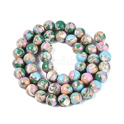 Assemblage de perles synthétiques turquoise et de coquillage trochus&nbsp;G-N369-02B-03