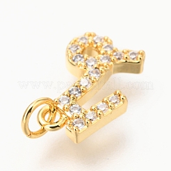 Breloques en laiton zircon cubique transparent&nbsp;ZIRC-O036-30G-C
