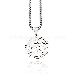 Colliers pendentifs arbre de vie islamique creux en acier inoxydable 201&nbsp;FS-WG2BA38-01