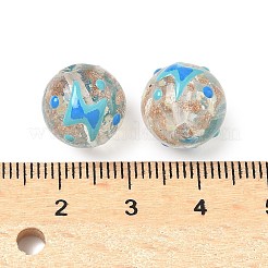 Brins de perles de verre sablées dorées et émaillées faites à la main lumineuses&nbsp;LAMP-U004-08C