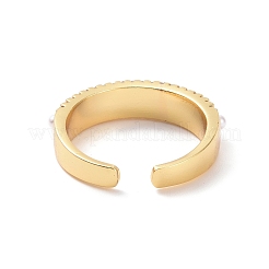 Offener Manschettenring aus klarem Zirkonia mit Acrylperlen&nbsp;RJEW-P032-46G